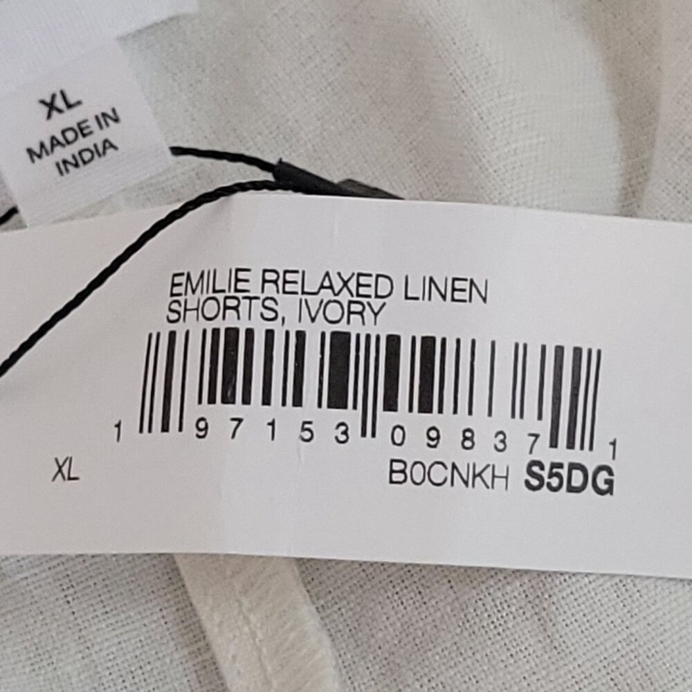 The Drop Emilie Relaxed Linen Ivory Shorts XL Lightweight & Breathable Womens Ca - Picture 4 of 14